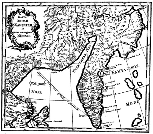Карта Камчатки. XIX век